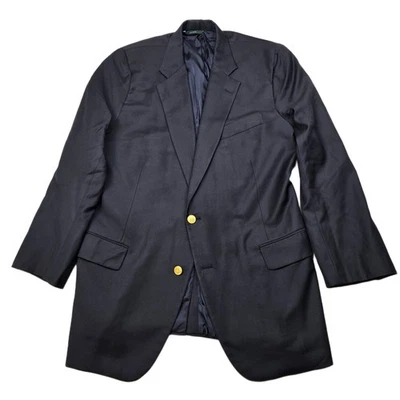 VTG Brooks Brothers Loro Piana Wool Blazer Mens 40R Navy Blue w/Gold Buttons USA - Image 1 of 4