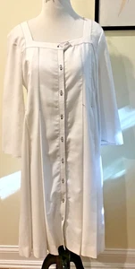 Vestido bohemio hippie plumero vintage blanco con hilo azul talla pequeña - Imagen 1 de 10