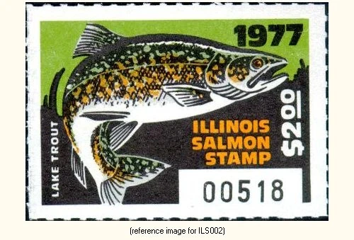 Estampilla de salmón de Illinois D2K 1977 $2,00 Foto 1 de 1