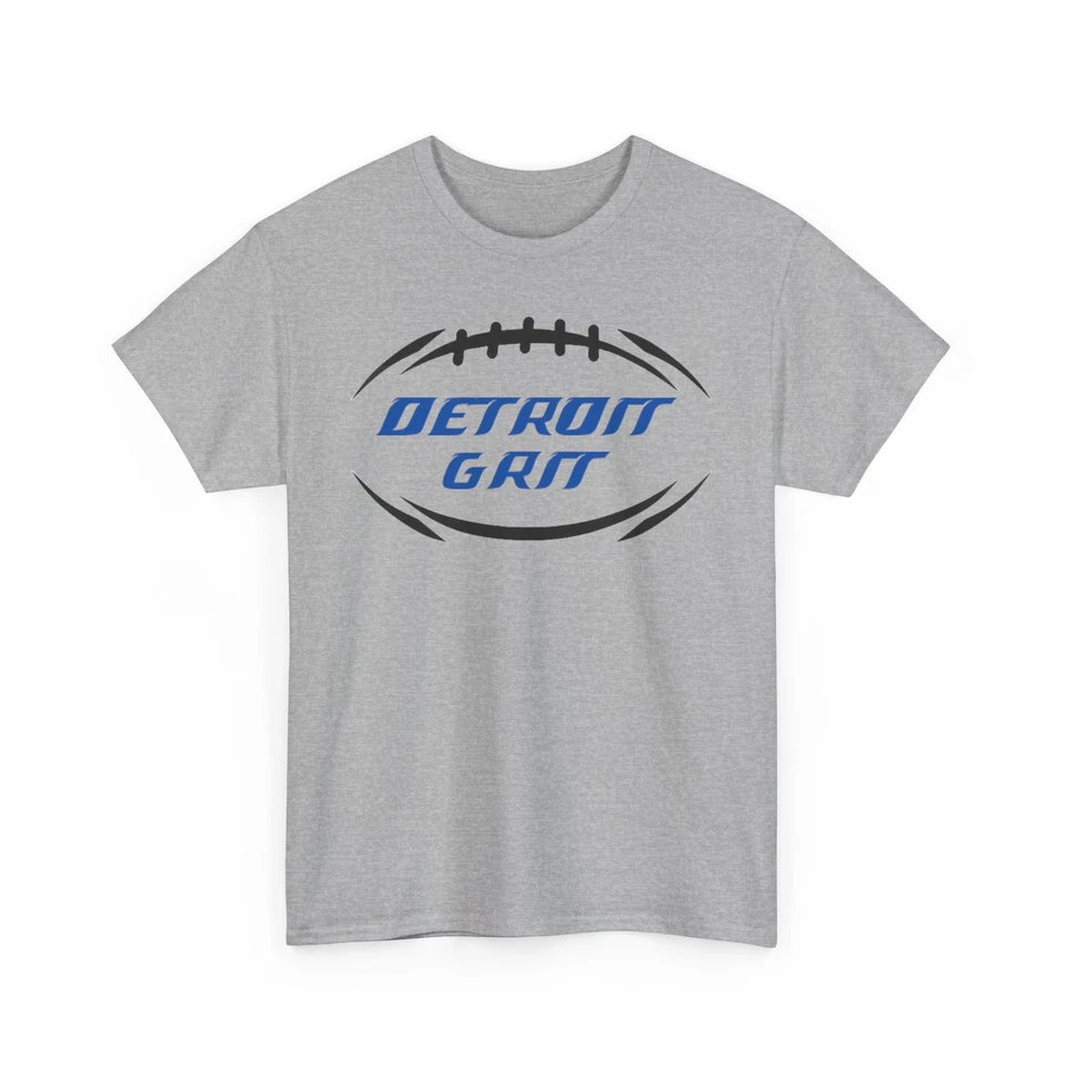 Camiseta unissex de algodão pesado Detroit Lions Grit - Perfeita para fãs de esportes - Imagem 1 de 1