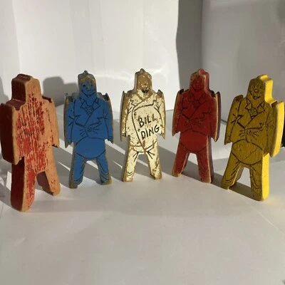 Bill Ding 复古木制平衡小丑积木可堆叠 - 阅读说明 — 第 1/4 张图片