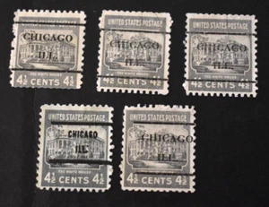 5 - 1938 US Stamps Scott #809 - 4 1/2 Cent Precancels - White House - Used/VF - Picture 1 of 2