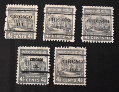 5 - 1938 US Stamps Scott #809 - 4 1/2 Cent Precancels - White House - Used/VF - Image 1 of 2