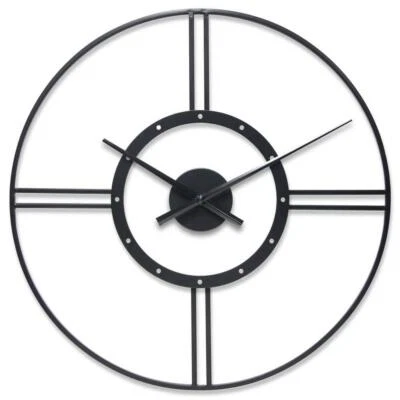 Infinity Instruments Wall Clock Black 24 in. Round Metal Frame Floating Dial - Image 1 of 4