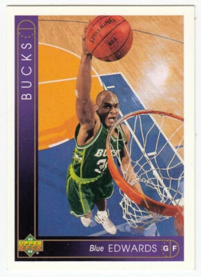 Upper Deck Basketball Trading Card (1993) - Bucks - Card #61: Blue Edwards - Image 1 of 2