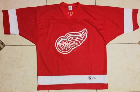 Vintage Logo 7 NHL Hockey Jersey Detroit Red Wings Shanahan #14 Size XL Cover