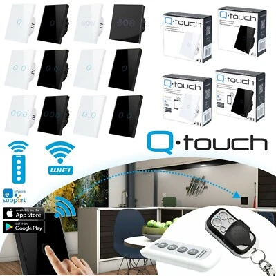 Glas Touch Wandschalter Lichtschalter WiFi Weiß Schwarz Wechselschalter Dimmer - Bild 1 von 4