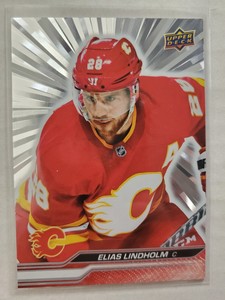 2023-24 Upper Deck Series 1 Elias Lindholm Silver Outburst Base #25