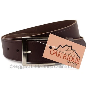 Nuevo CINTURÓN DE CUERO REAL MARRÓN PARA HOMBRE de calidad 1,35" de ancho por Oakridge Tallas hasta 49" - Imagen 1 de 1