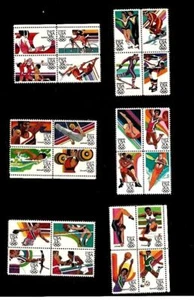 US, 1984 Summer and Winter Olympics in 6 blocks with 3 Air mail, MNH - Picture 1 of 1