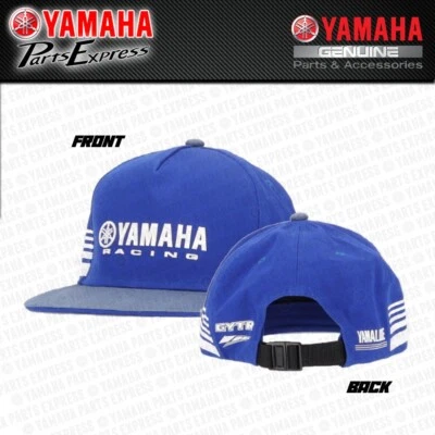 NEW YAMAHA RACING PADDOCK FLAT BILL HAT CAP BLUE GYTR YZ YZF YFZ TT IT R1 R6 MT - Image 1 of 4