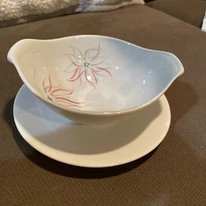 Vintage Nobility Fine China Ballet Pattern Gravy Bowl Attached Underplate USA - Picture 1 of 6
