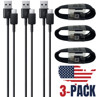 3 Pack USB Type C Fast Charger Cable 4ft For Samsung Galaxy Note 20 S20 Ultra 5G - Image 1 of 4