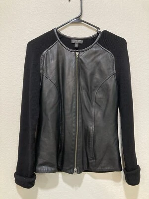 Classiques Entier Blended Blazer Black Knit Sleeves Size Small, S, 100% leather - Image 1 of 4
