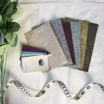 Soft Tweed Effect Plain Chenille Fabric For Upholstery & Curtains Per Metre - Image 1 of 2