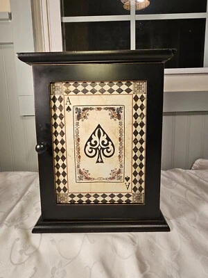 Wooded Key Box Decorative Key Cabinet Wall Mountable Or Free Standing  - Image 1 of 4