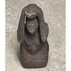 "Figurine Femme Vintage Art Tribal Art Sculptée À La Main 4,75" x 2" 