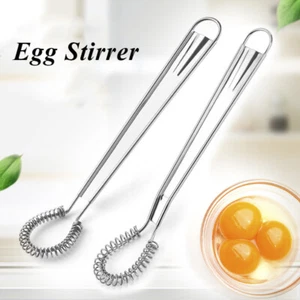 Hand Mixer Whisk Cooking Tools Spring Eggs Whisk Stainless Steel Spoon ∧ - Picture 1 of 11