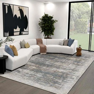 HR Area Rug Graphite Color Floor Mat Thin, Soft Rug Abstract Carpet - Image 1 of 4