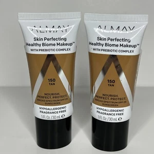 Almay Skin Perfecting Healthy Biome Makeup Foundation #150 Tan SPF 25 LOT of 2 - Picture 1 of 6
