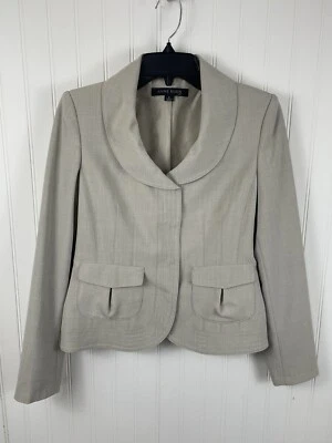 Blazer Traje Chaqueta Anne Klein Tostado A Presión Forrado Frontal Con Bolsillos Talla 2 Foto 1 de 4