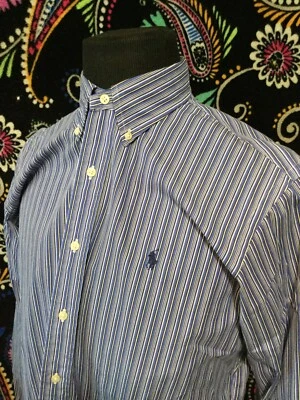 Mens Polo Ralph Lauren Custom Fit Oxford Dress Shirt Size 16 L Blue NWOT - Image 1 of 4