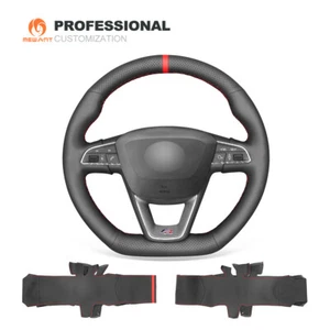 PU Leather Steering Wheel Cover for Seat Leon Ibiza (FR|CUPRA) Alhambra Arona FR - Bild 1 von 9