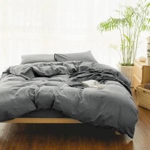Cotton Duvet Cover 3-Piece Set Soft Bedding Collection Comforter Cover with 2 Pi - Picture 1 of 6