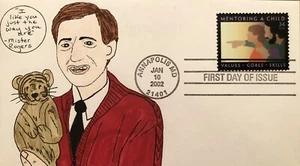 Mentoring A Child 34 2002 Mister Fred Rogers FDC dibujado a mano Cachet Daniel Tiger - Imagen 1 de 1