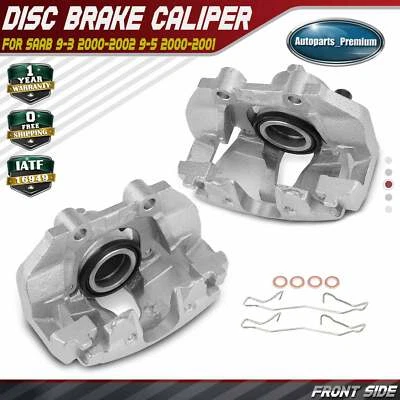 2x Front Side Disc Brake Caliper w/ Bracket for Saab 9-3 2000-2002 9-5 2000-2001 - Image 1 of 4