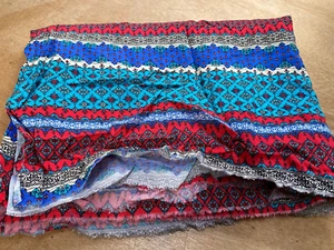 1m x 145cm 100% Viscose Multi Stripe bright Print pattern fabric remnant craft - Picture 1 of 4