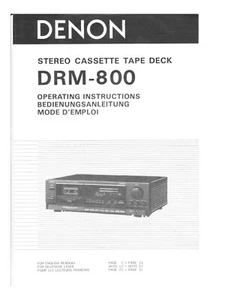 Manual de instrucciones Operating Instructions para Denon DRM-800 - Imagen 1 de 1