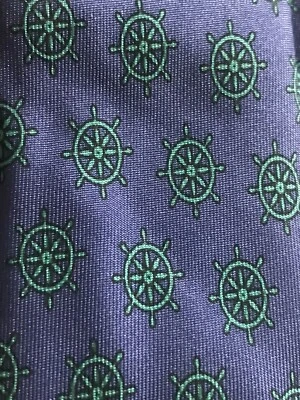 "Rueda de barco náutico TIE azul/verde NAZARENO GABRIELLI Fincantieri 100 % SEDA 56""" Foto 1 de 4