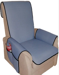 Sesselschoner Schoner Sesselauflage graublau rutschfeste Rückseite - Bild 1 von 1