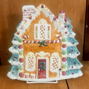 Fitz & Floyd Omnibus LEBKUCHENHAUS Canape Teller, 8" x 8", 1995, top - Bild 1 von 6