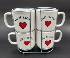Sheffield Home Share The Love Taza de Happy Cerámica 16oz Juego de 4 Tazas Excelente - Imagen 1 de 6