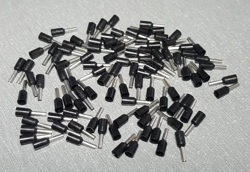 25/50/100Pcs E1006 18AWG 1mm² BLACK Insulated Ferrule Bootlace Terminals Crimp - image 1 of 1