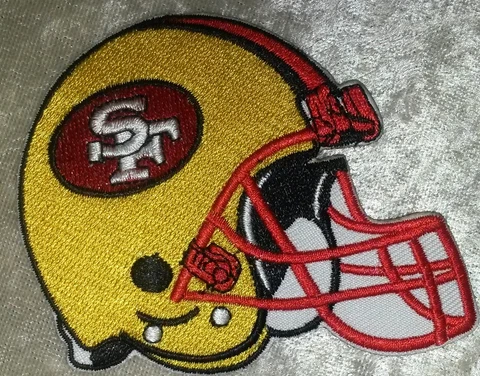 San Francisco 49ers Helmet 3.5" Iron On Embroidered Patch ~FREE Ship Cover