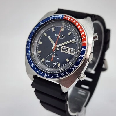 Vintage Seiko Pogue Black Dial 6139-6005 Serviced New Crystal/Strap - Image 1 of 4