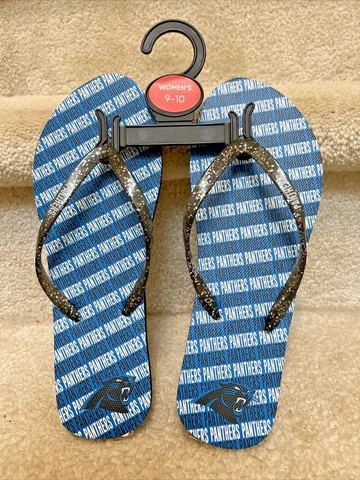 Carolina Panthers Womens Logo   Beach Flip Flop Sandals 9-10 New Cover