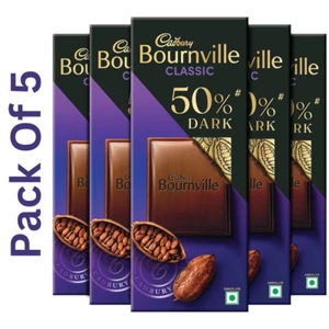 Barre chocolat noir Cadbury Bournville riche cacao, 80 g (paquet de 5) neuve - Photo 1/5