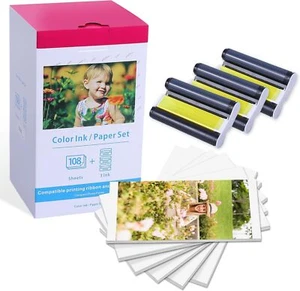 Patronen & Fotopapier für Canon KP-108IN RP-108 Selphy CP1300 CP1200 CP1500 1000 - Bild 1 von 20