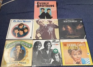 7 Vinyl Lp Hits Lot - Everly Brothers Jackie Wilson Ray Charles Lovin’ Doris - Picture 1 of 2