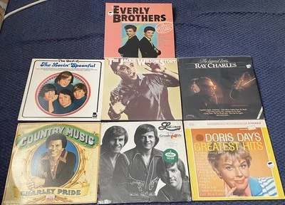 7 Vinyl Lp  Hits Lot - Everly Brothers ‎Jackie Wilson Ray Charles Lovin’ Doris - Image 1 of 2