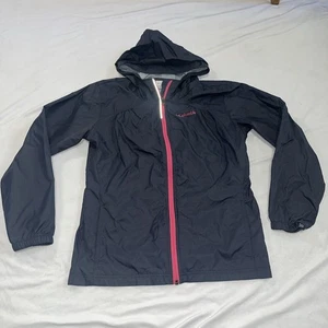 Columbia Girls Large Lightweight Rain Jacket Wind Breaker Full Zip Navy & Pink - Picture 1 of 10