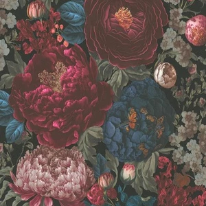 Papel pintado AS Creation Michalsky flores rosas rojo azul negro 39979-1 - Imagen 1 de 7