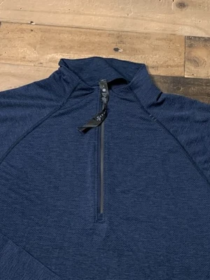Lululemon Pullover Mens Large Blue Metal Vent Tech Half Zip Training Gym - Image 1 of 4