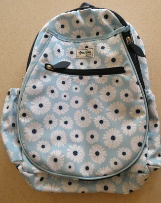 Ame & Lulu Kids Little Love Tennis Backpack Floral Blue White Print EUC - Image 1 of 4