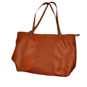 Elliott Lucca Leder Handtasche Schultertasche Umhängetasche Handtasche Cognac Braun Hellbraun Gewebt - Bild 1 von 15