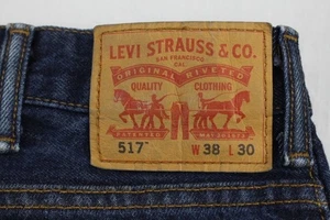 Levis 517 Jeans Men's Size 38x30 Straight Black Denim Cowboy Western - Picture 1 of 6